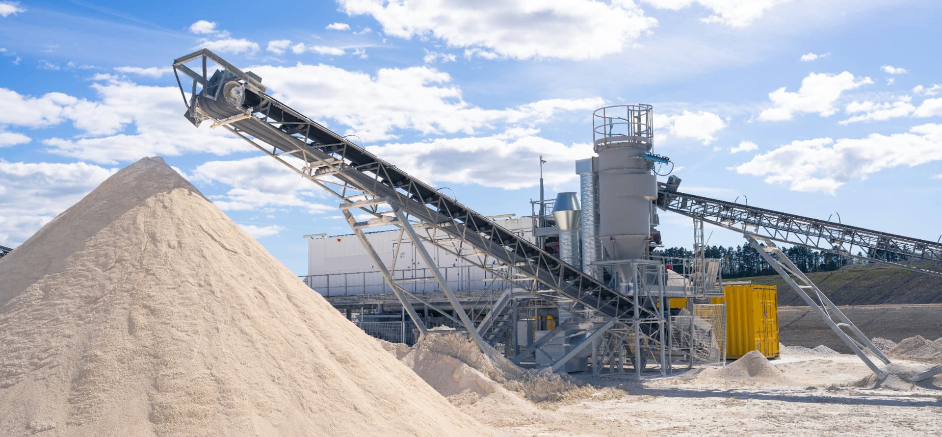 Mining conveyor belt in operation