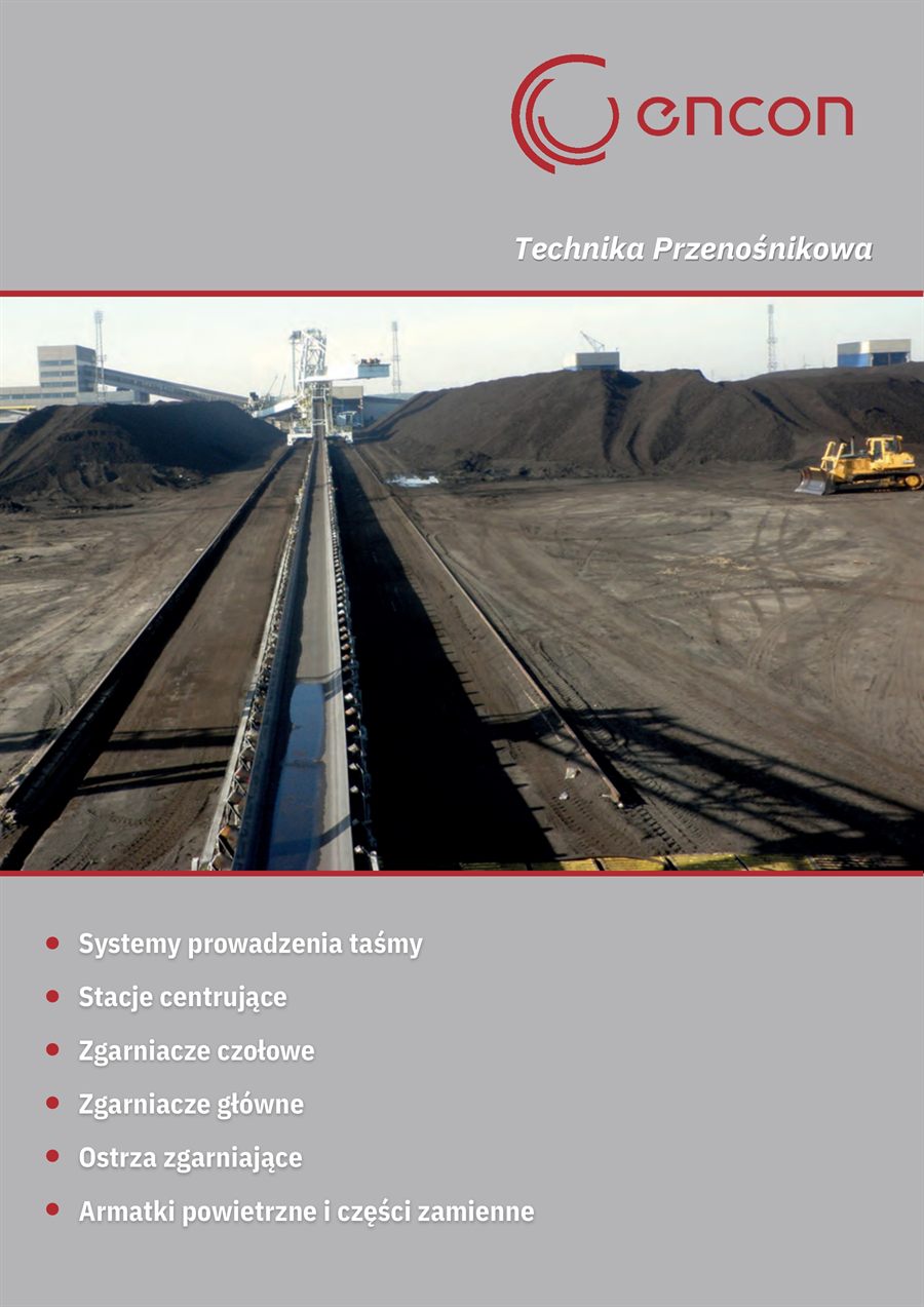 Cover of the ENCON conveyor technology and air cannons catalog, Polish edition