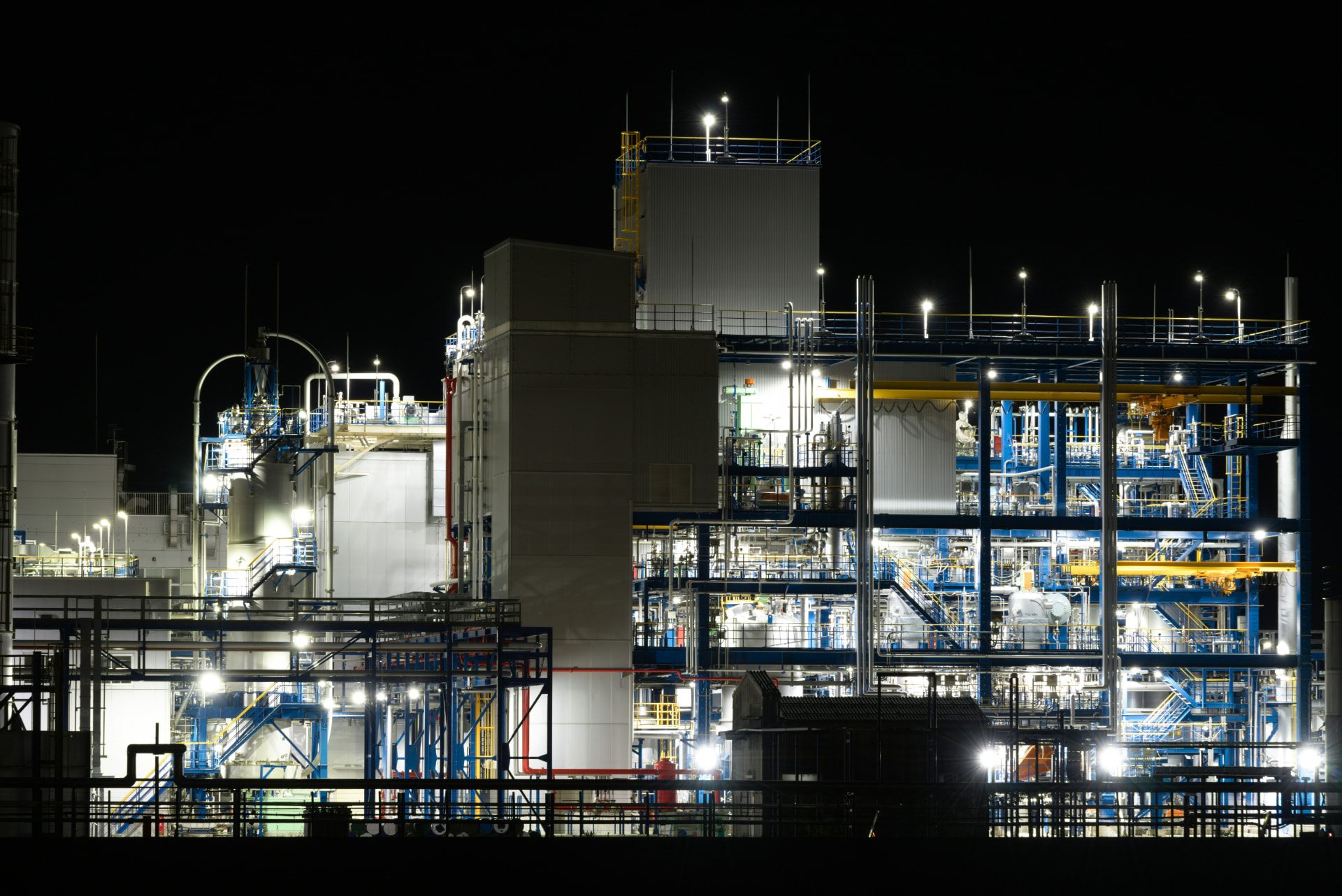 Industrial refinery at night